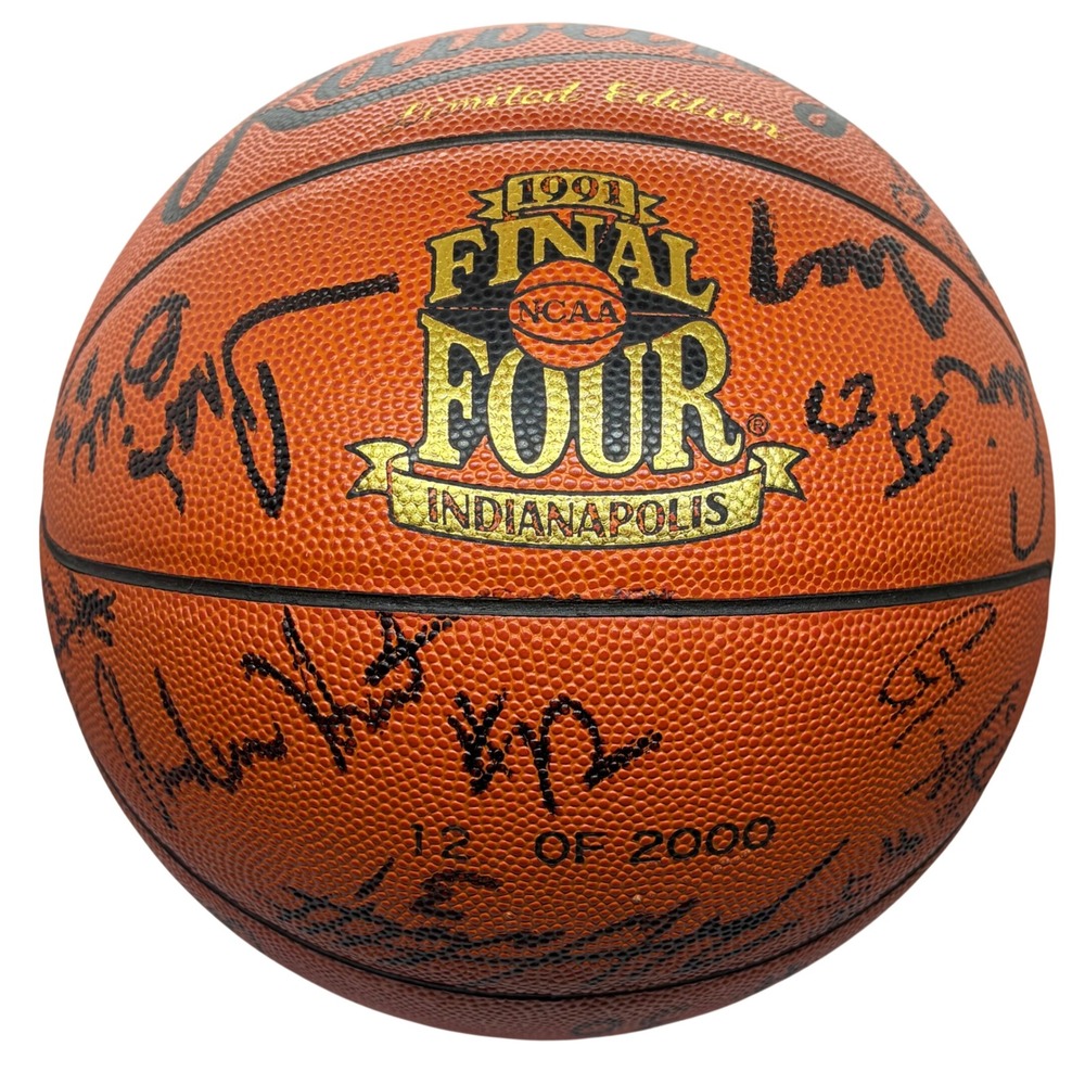1991 UNLV Team Signed Basketball 12 of 2000 Augmon Johnson Tarkanian Anthony